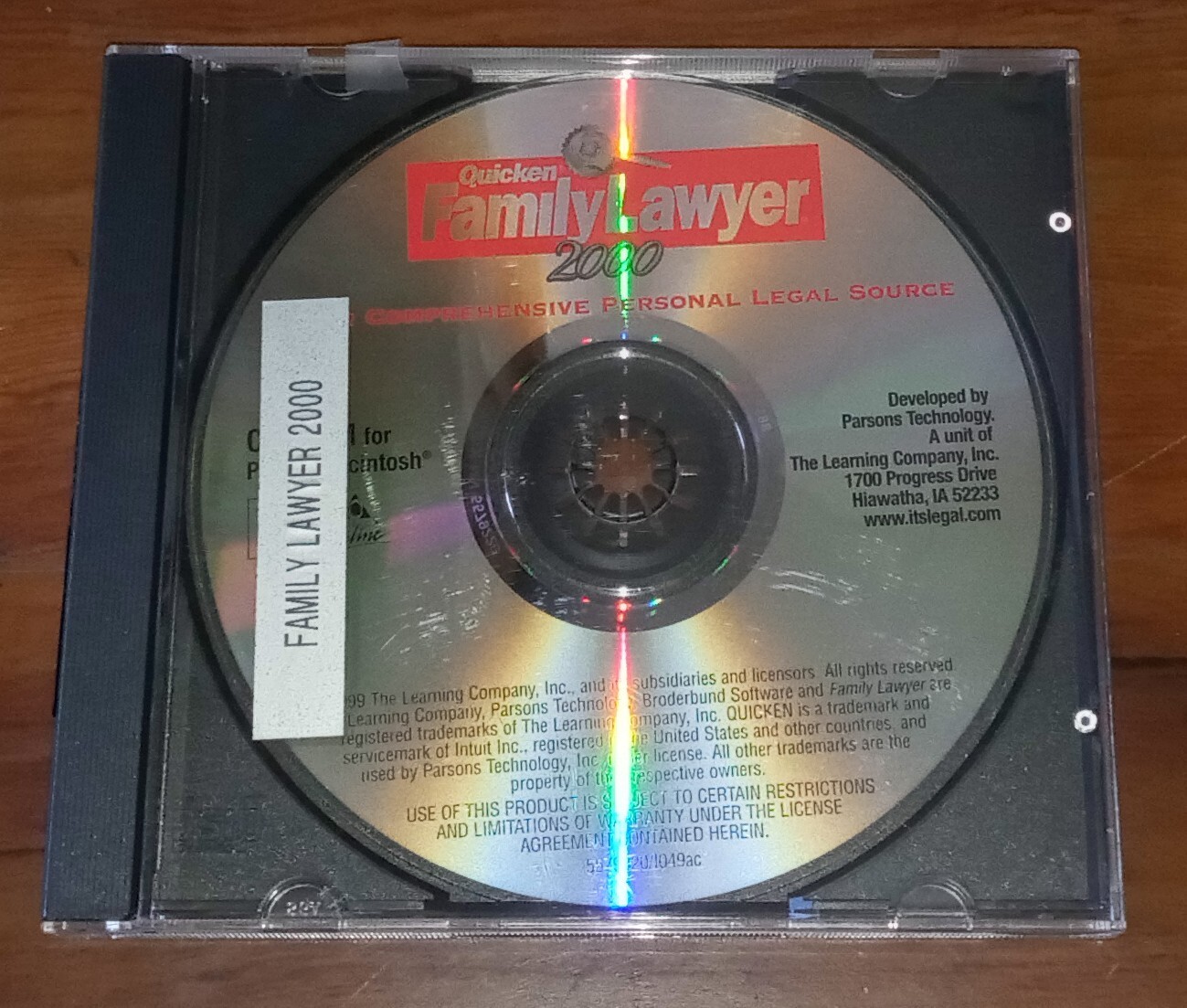 Quicken Family Lawyer CD-Rom for Power Macintosh 2000 Parsons Technology