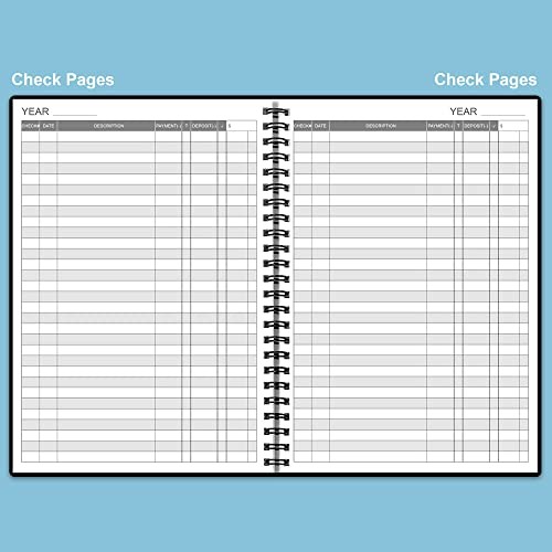 Check Register – A5 Check Book Register Books with Check & Transaction Black
