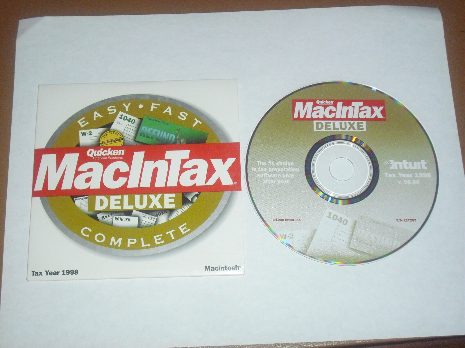 Quicken MacInTax 1998 Tax Year For Mac OS 7.6 to 9.x