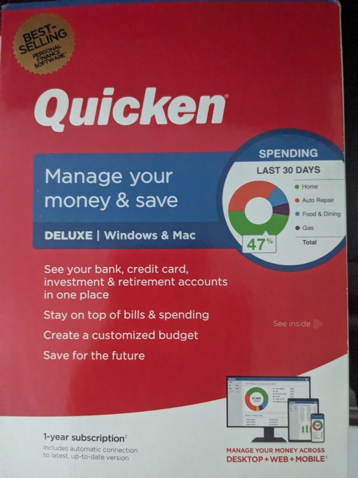 Quicken Deluxe Personal Finance Manage Your Money and Save Deluxe Windows & Mac