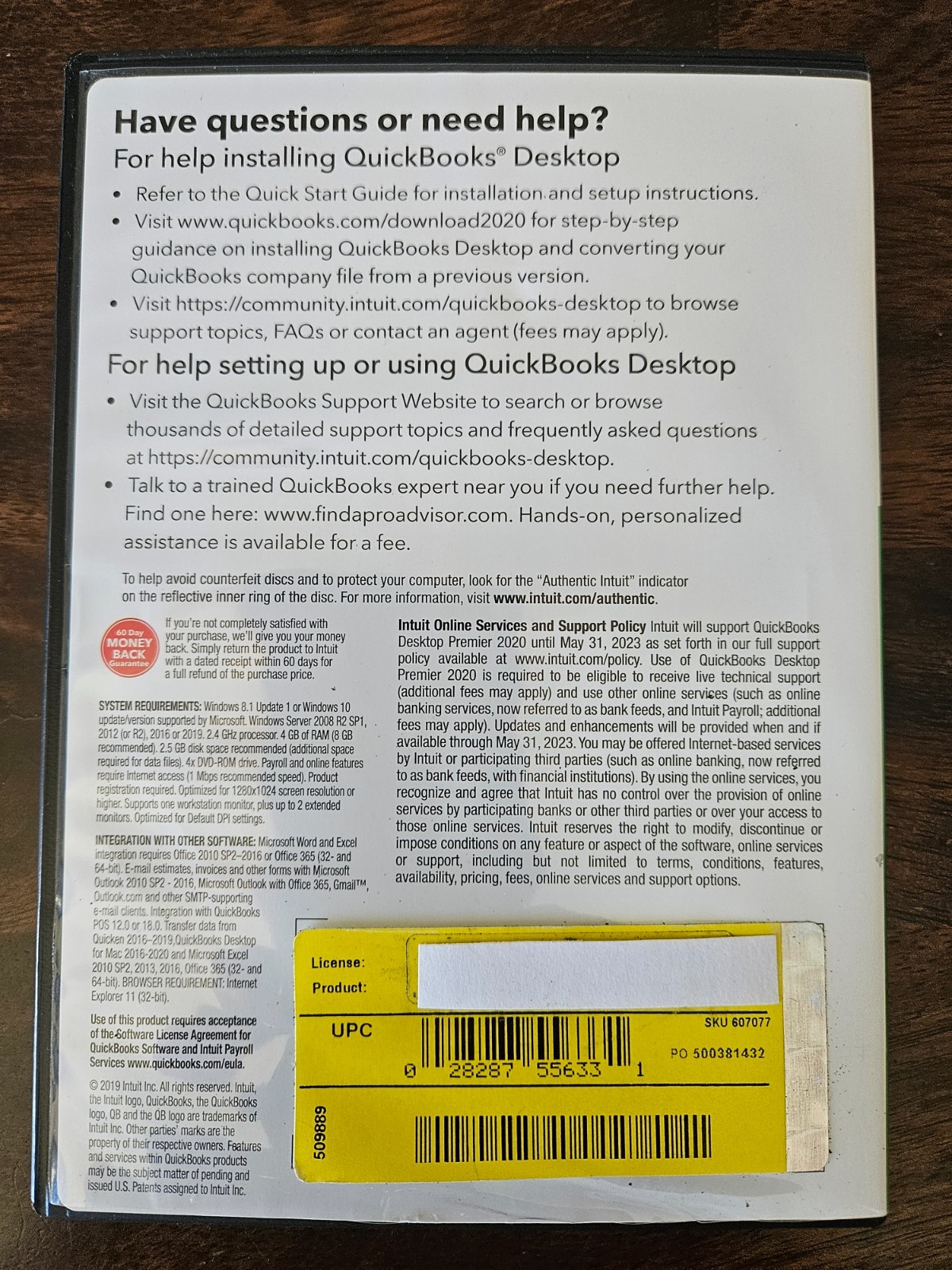 Intuit QUICKBOOKS Desktop PREMIER 2020 Windows 10 & 11 = NO SUBSCRIPTION =