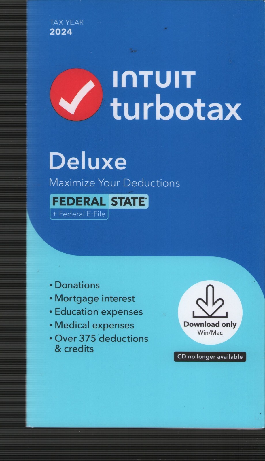 2024 Turbotax Deluxe Download FEDERAL STATE + Federal E-File