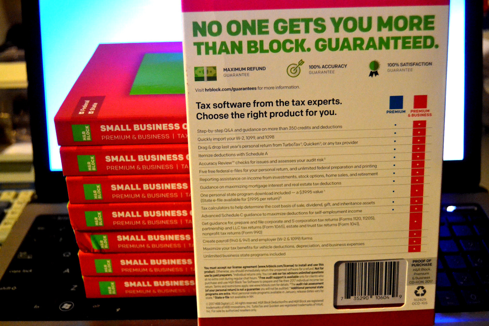 2018 H&R Block BUSINESS Premium turbo S-corp & Schedule C Tax Cut NEW Sealed CD