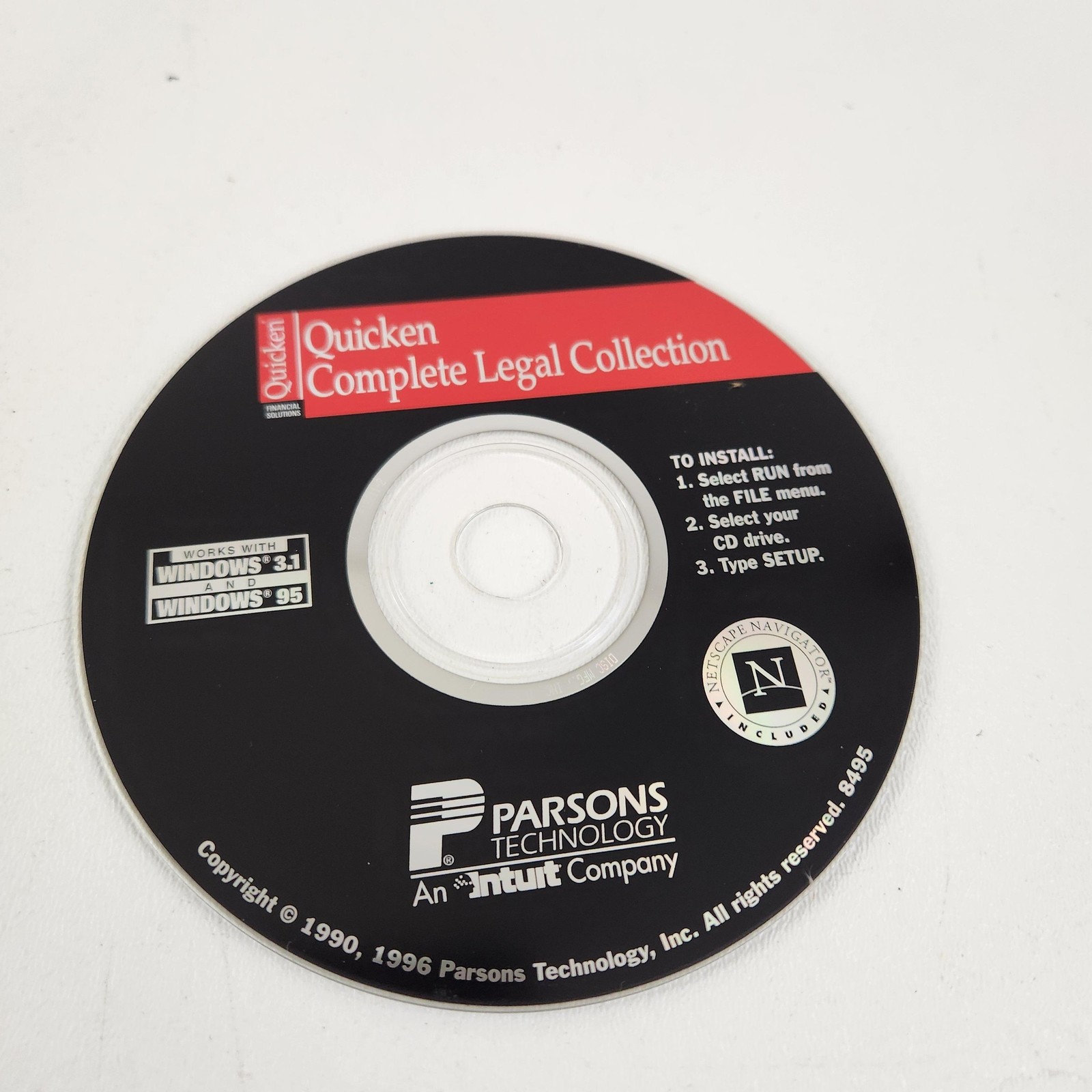 Vintage Quicken Complete Legal Collection CD Windows 95 3.1 Software Home Legal