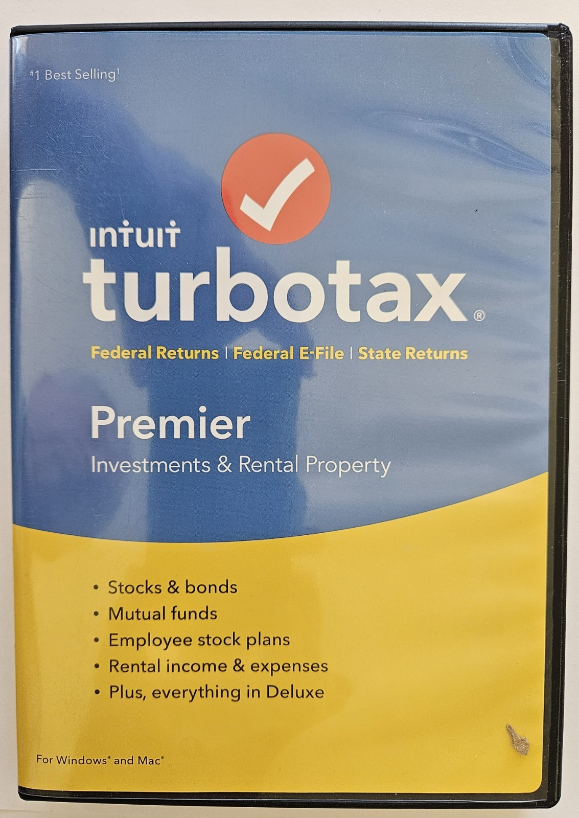 2017 TurboTax Premier Federal + State Investments & Rental Property Case and CD