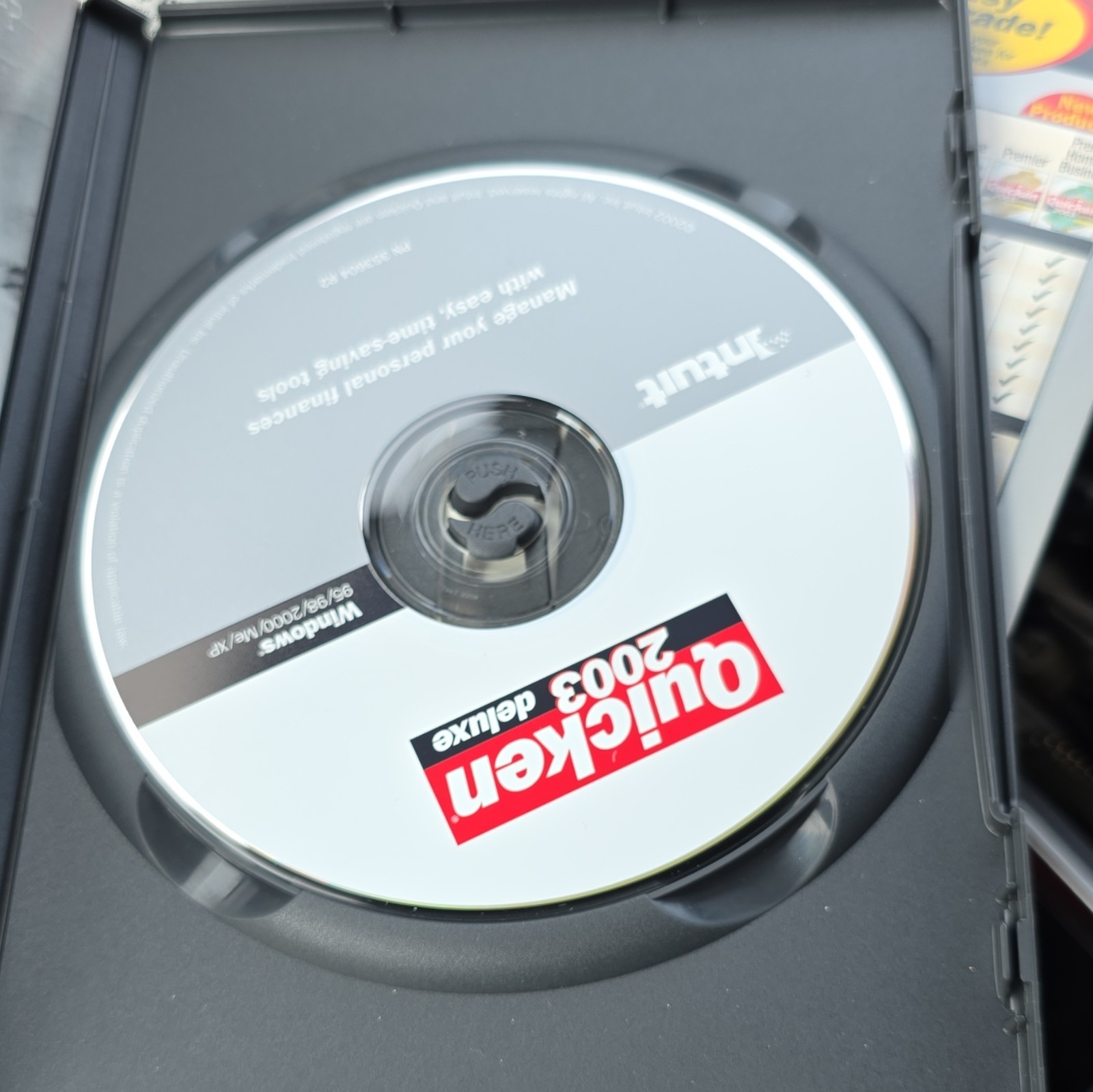 Intuit Quicken 2003 Deluxe For Windows PC w/ Insert, VGC Fast Free Shipping