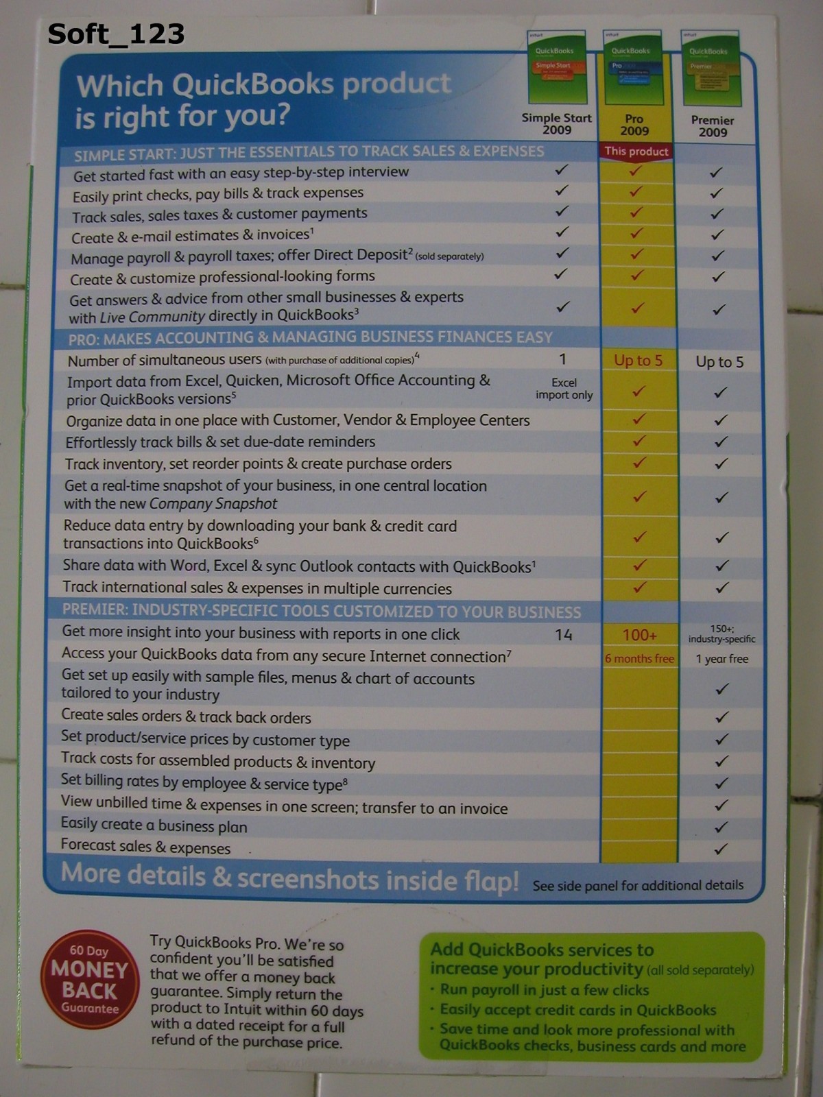 INTUIT QUICKBOOKS PRO 2009 FOR WINDOWS FULL RETAIL USA VERSION =SEALED BOX=