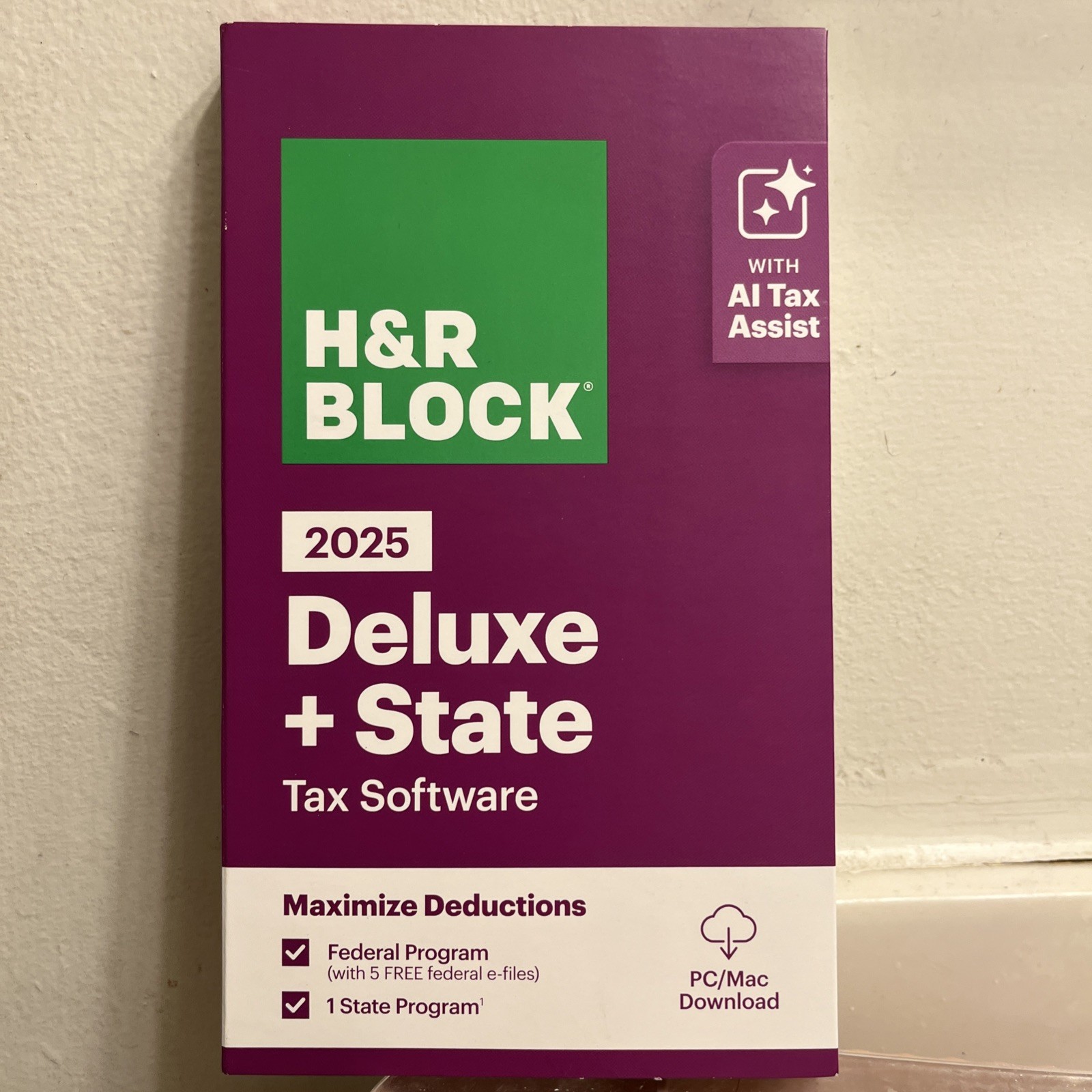 H&R Block Tax Software Deluxe + State 2025 Key Card PC/Mac |