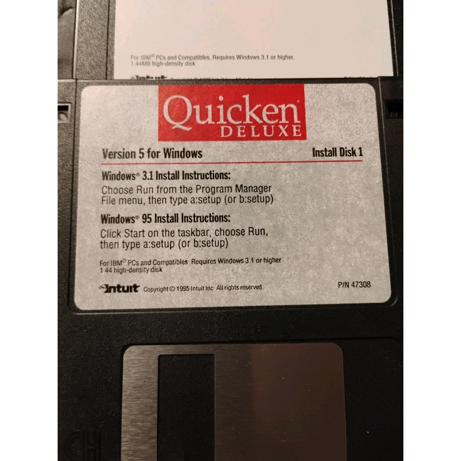 Quicken Deluxe Version 5 Disc 1-9 1995