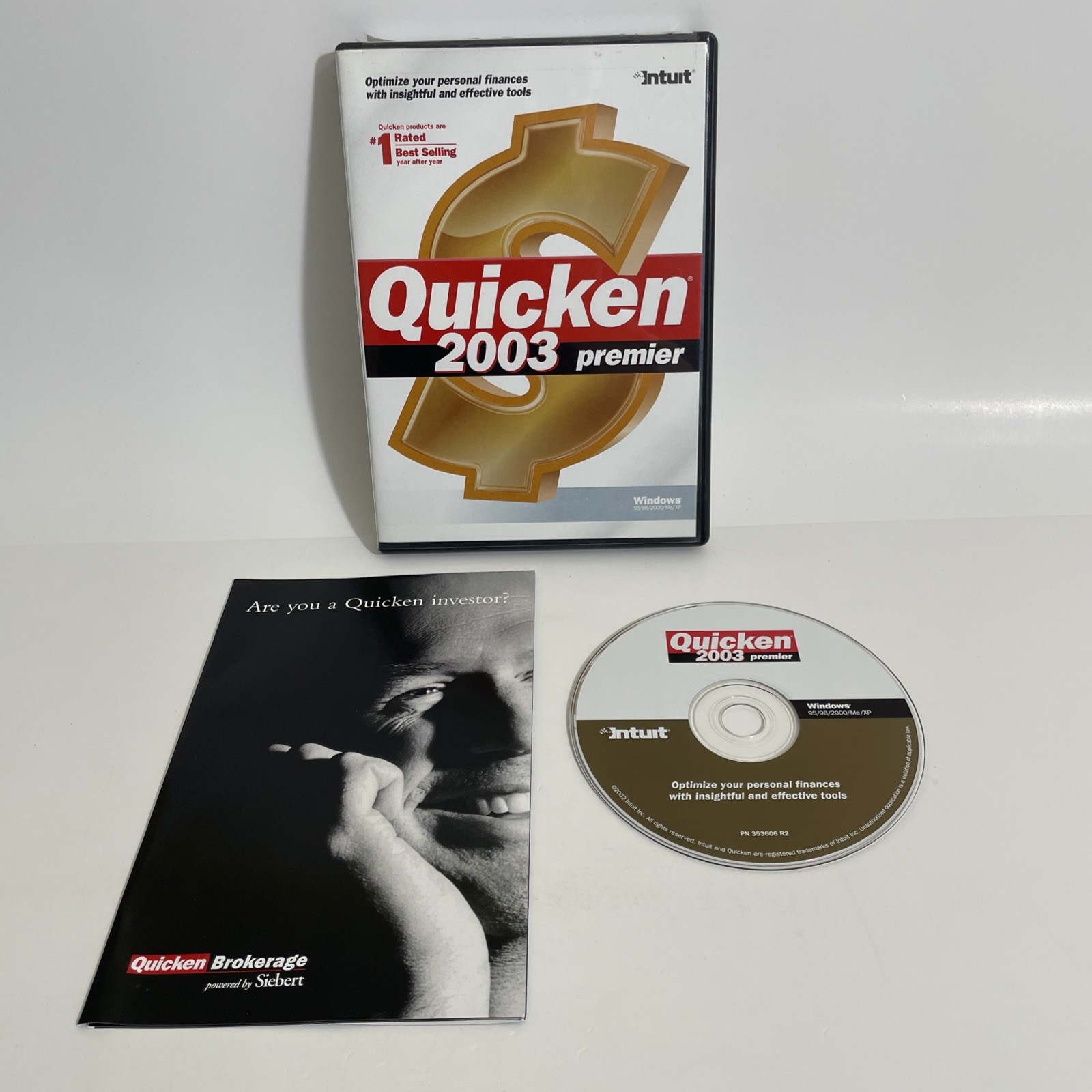 Intuit Quicken 2003 Deluxe For Windows PC w/ Insert, VGC Fast Free Shipping