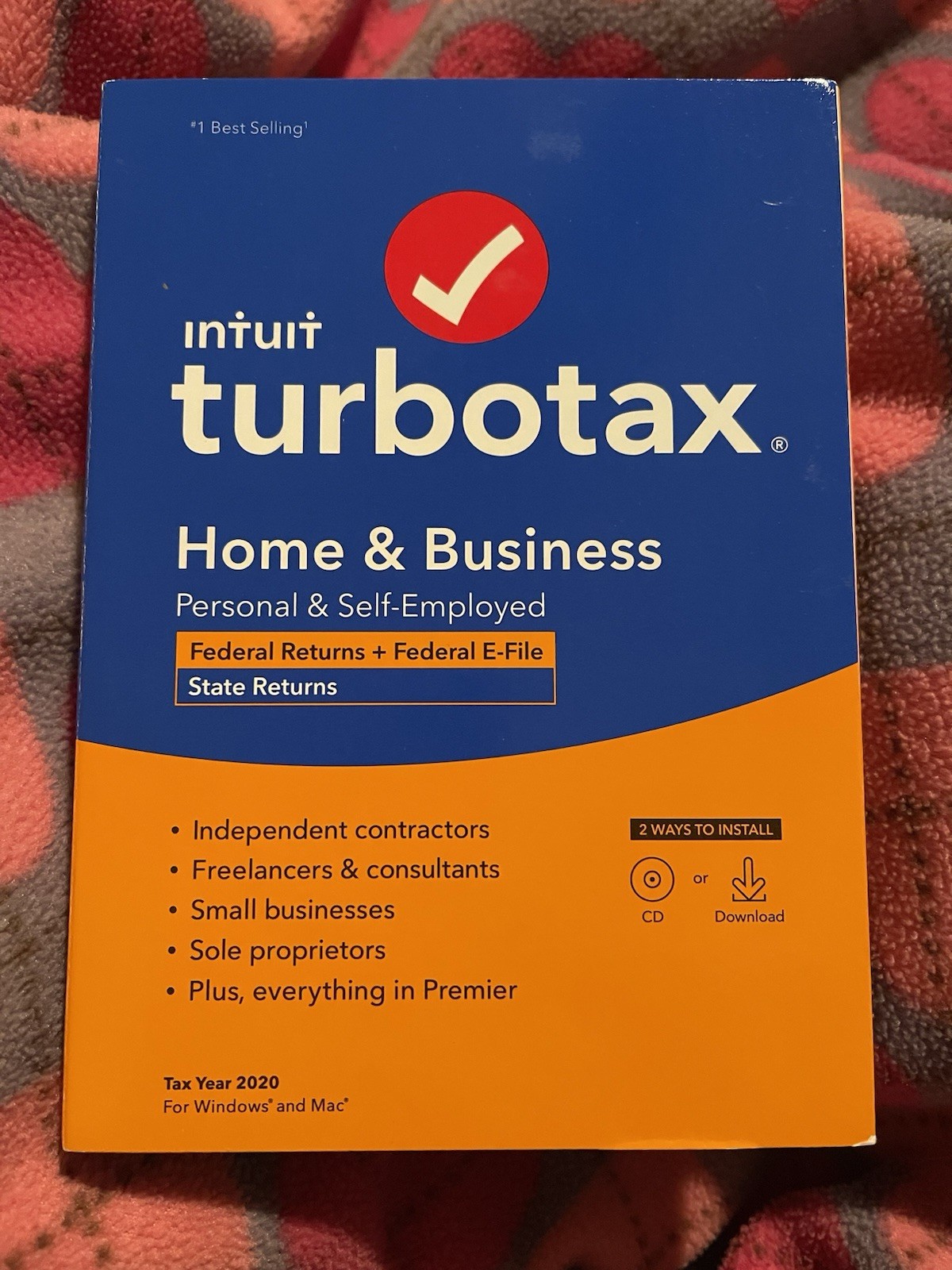 2020 Intuit TurboTax Home & Business Tax Prep CD Windows/Mac