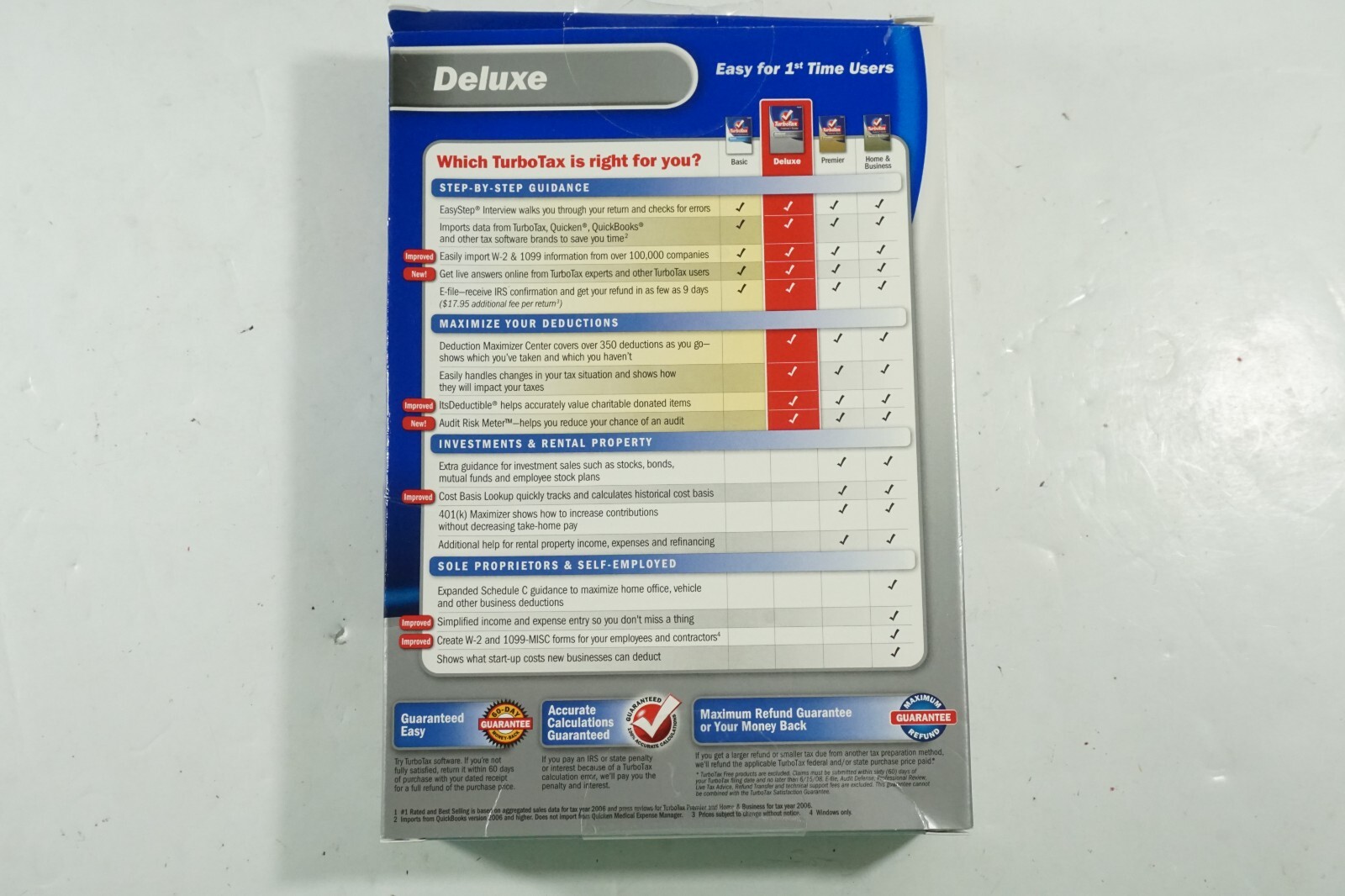 TurboTax Deluxe Federal and State For Windows & Mac – Tax Year 2007, in Box