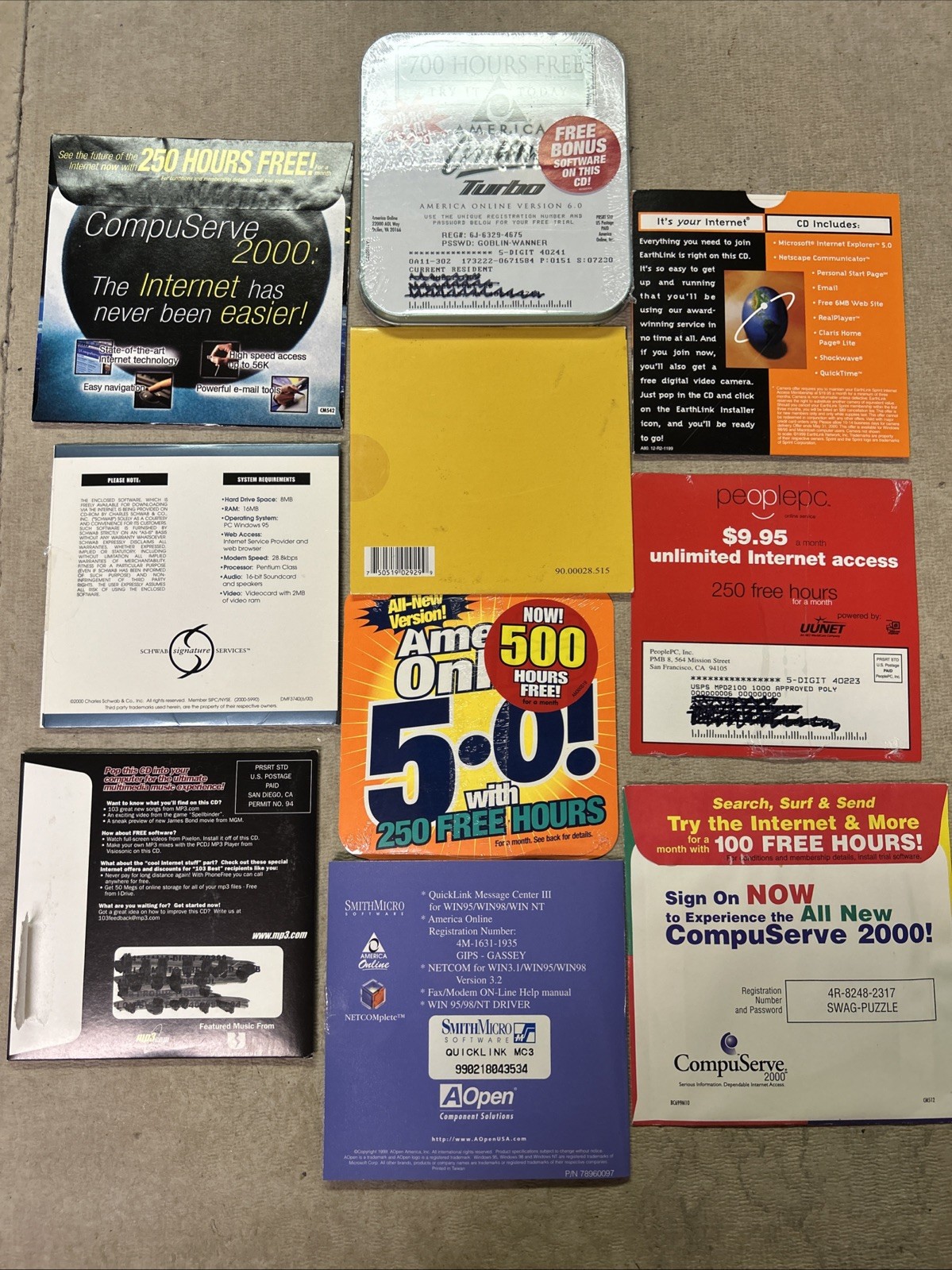 Lot of Various Financial/Modem/Turbo/MP3…. Software For Windows 95/98….