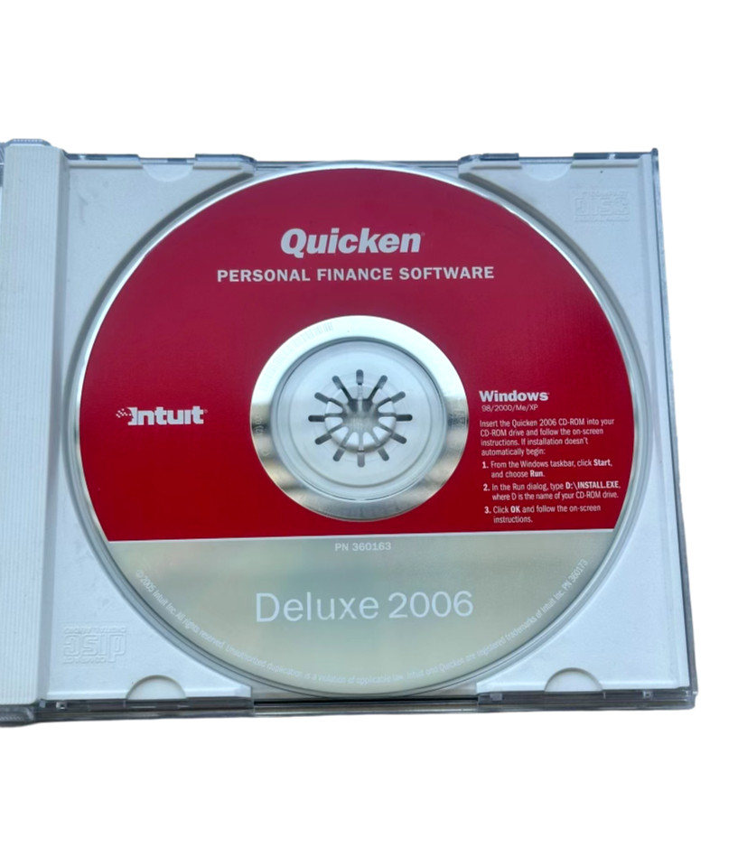 Quicken Deluxe 2006 for Windows 98/2000/Me/XP NOT FOR WINDOWS 10 OR 11
