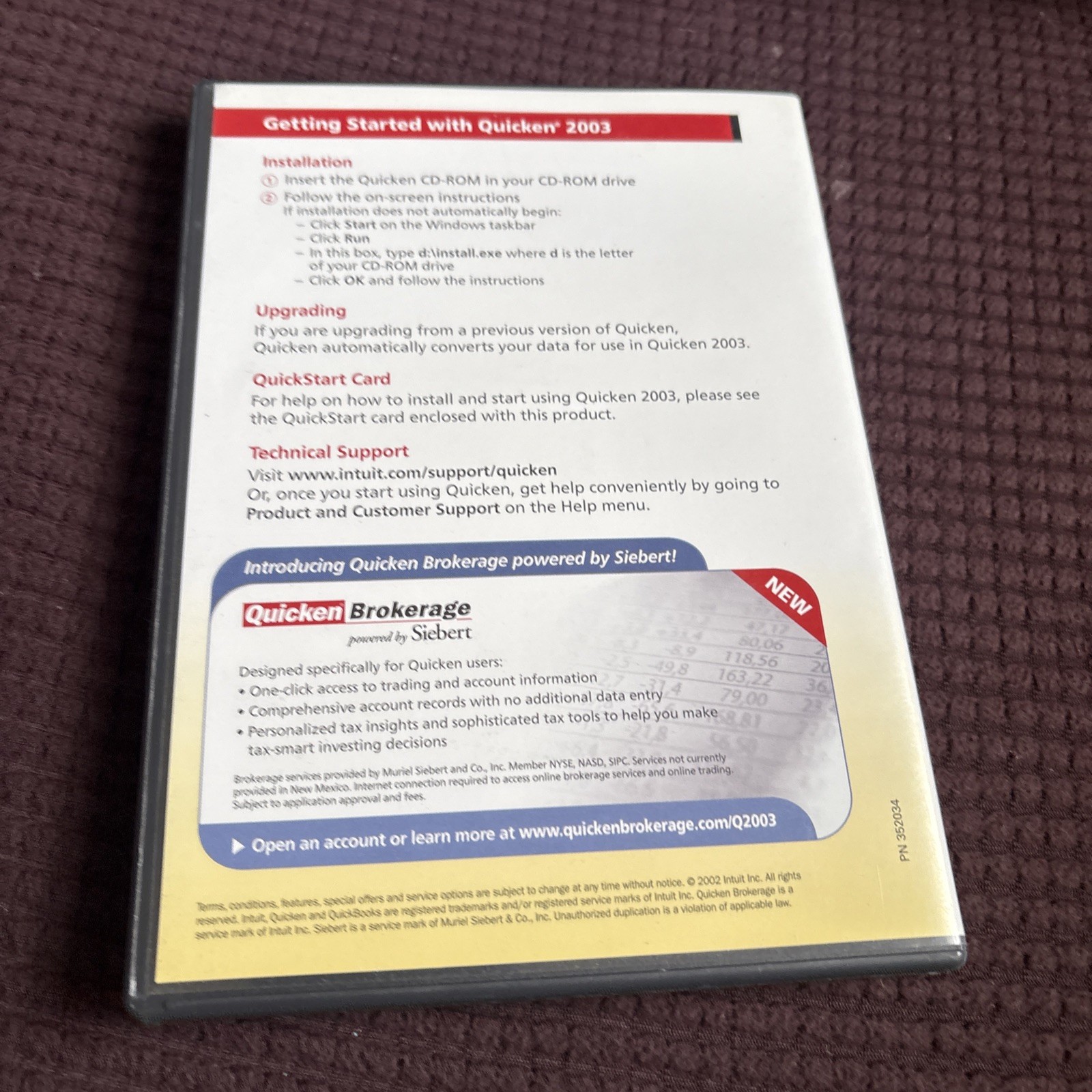 Intuit Quicken 2003 Deluxe For Windows PC w/ Insert, VGC Fast Free Shipping