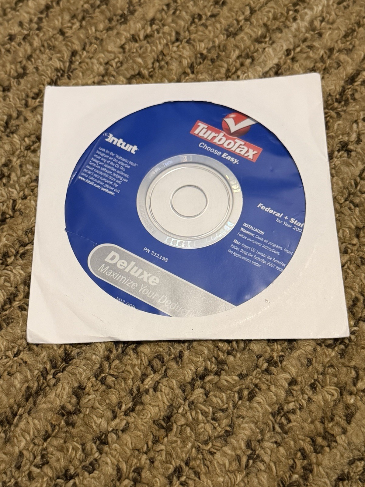 Turbotax 2007 Deluxe Federal State Tax Software Windows Mac