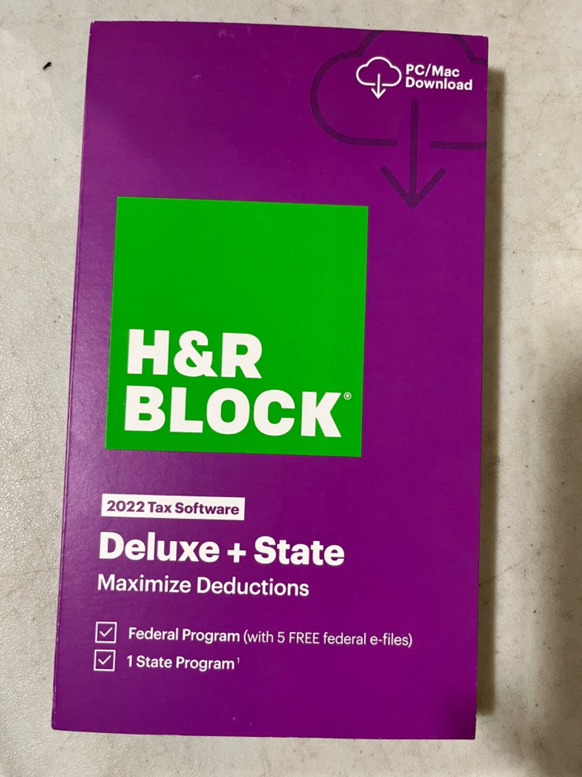 H&R Block Tax Software Deluxe + State 2022 PC / MAC Download