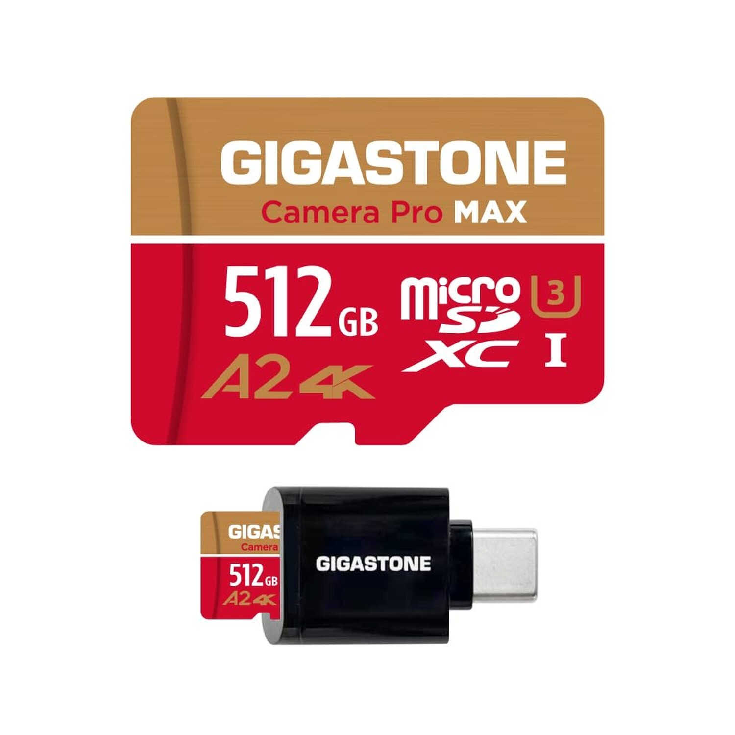 [5-Yrs Free Data Recovery] GIGASTONE 512GB Micro SD Card with USB 3.2 Type C …