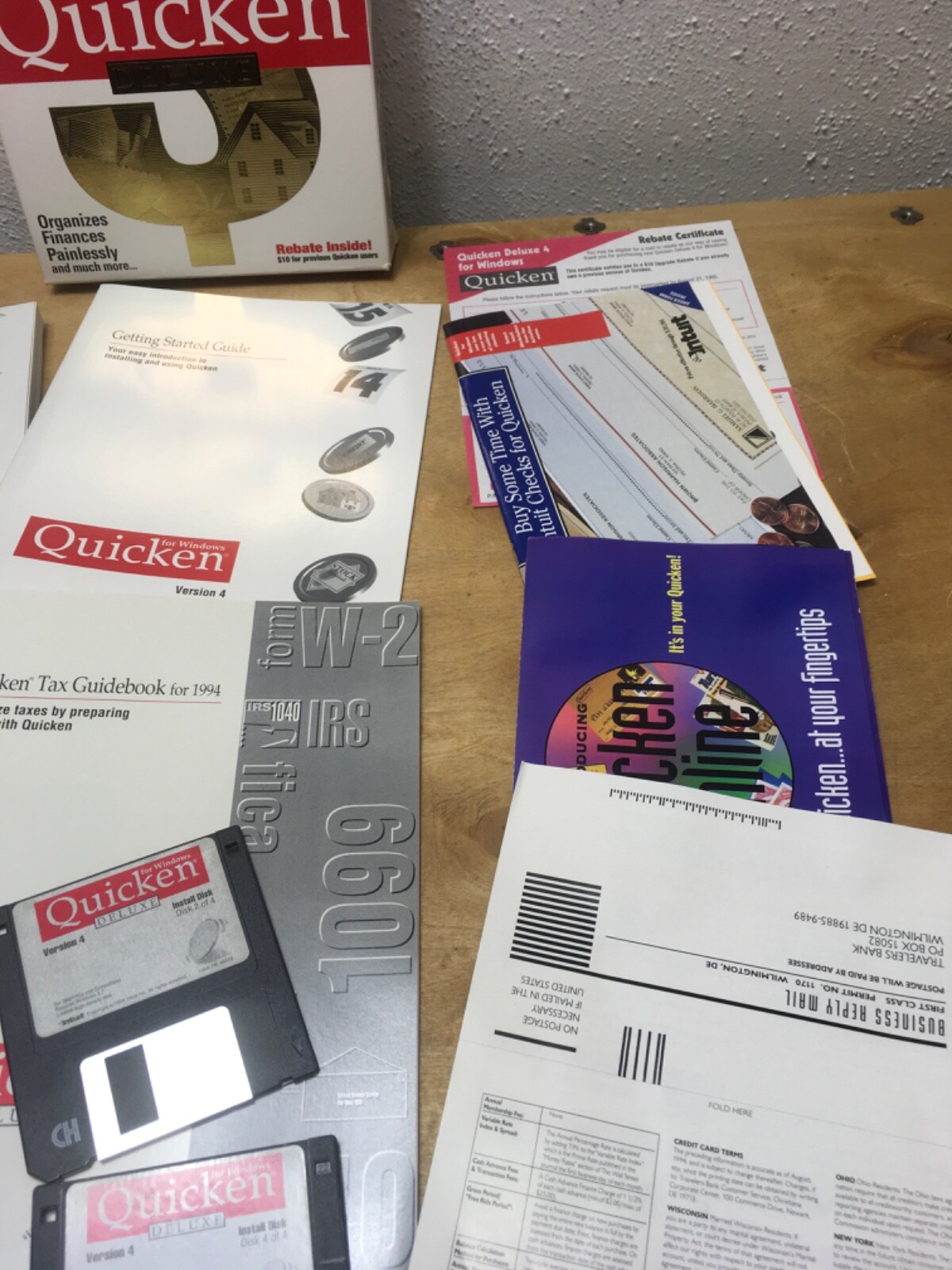 Quicken for windows Version 4 New for 95/3.5″ Floppy Big Box Software Intuit #20