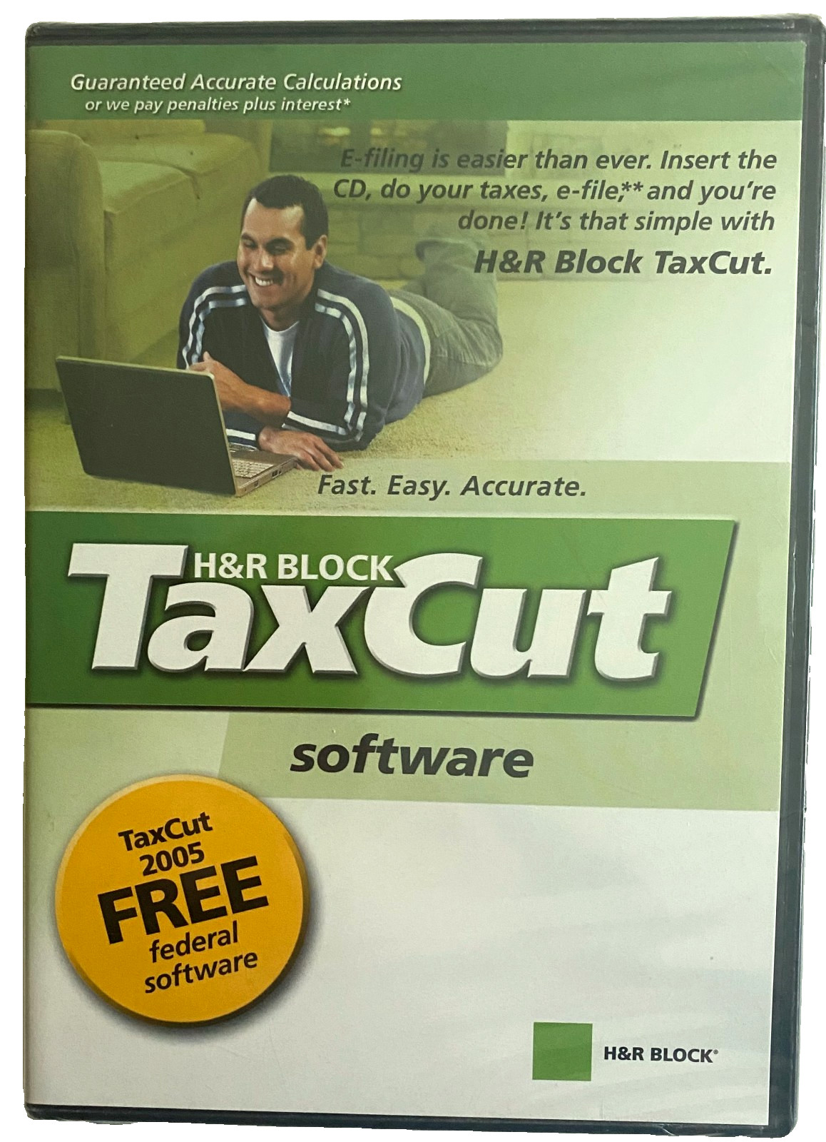 2005 H&R Block Tax Cut Software Federal Fast Easy Accurate CD Brand New Sealed