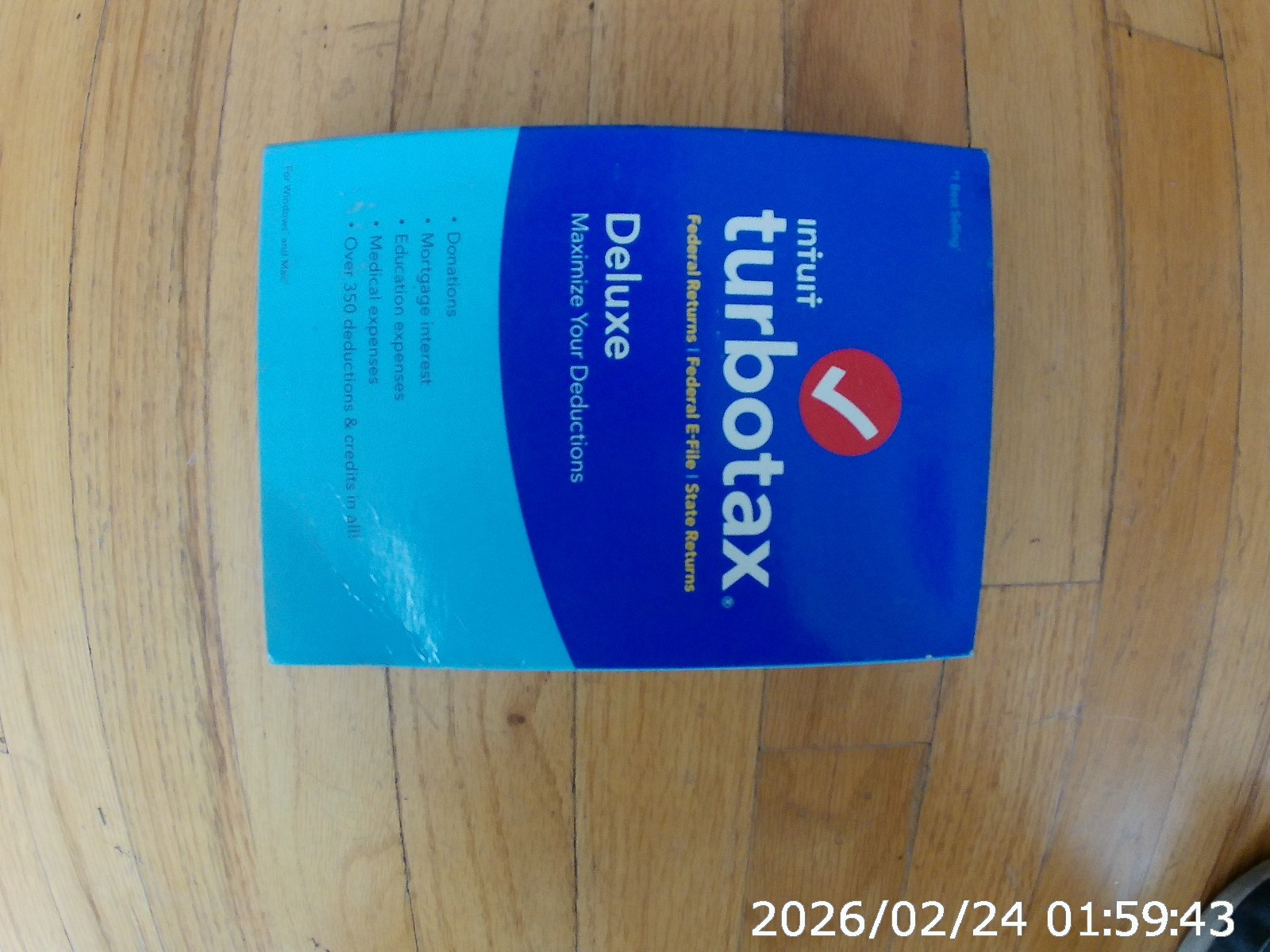 INTUIT TURBOTAX FOR 2016 DELUXE FEDERAL Used once Federal Only No State