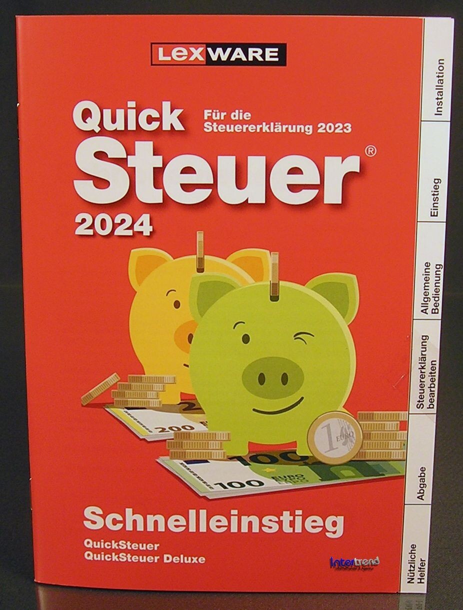 Lexware QuickSteuer Deluxe 2024 Vollversion Box Handbuch Steuerjahr 2023 OVP NEU