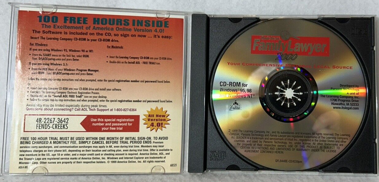 Quicken Family Lawyer 2000 – CD Rom – Comprehensive Personal Legal Sources