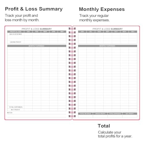 Income & Expense Log Book – A5 Income and Expense Tracker 5.8″ x 8.5″ Pink-a