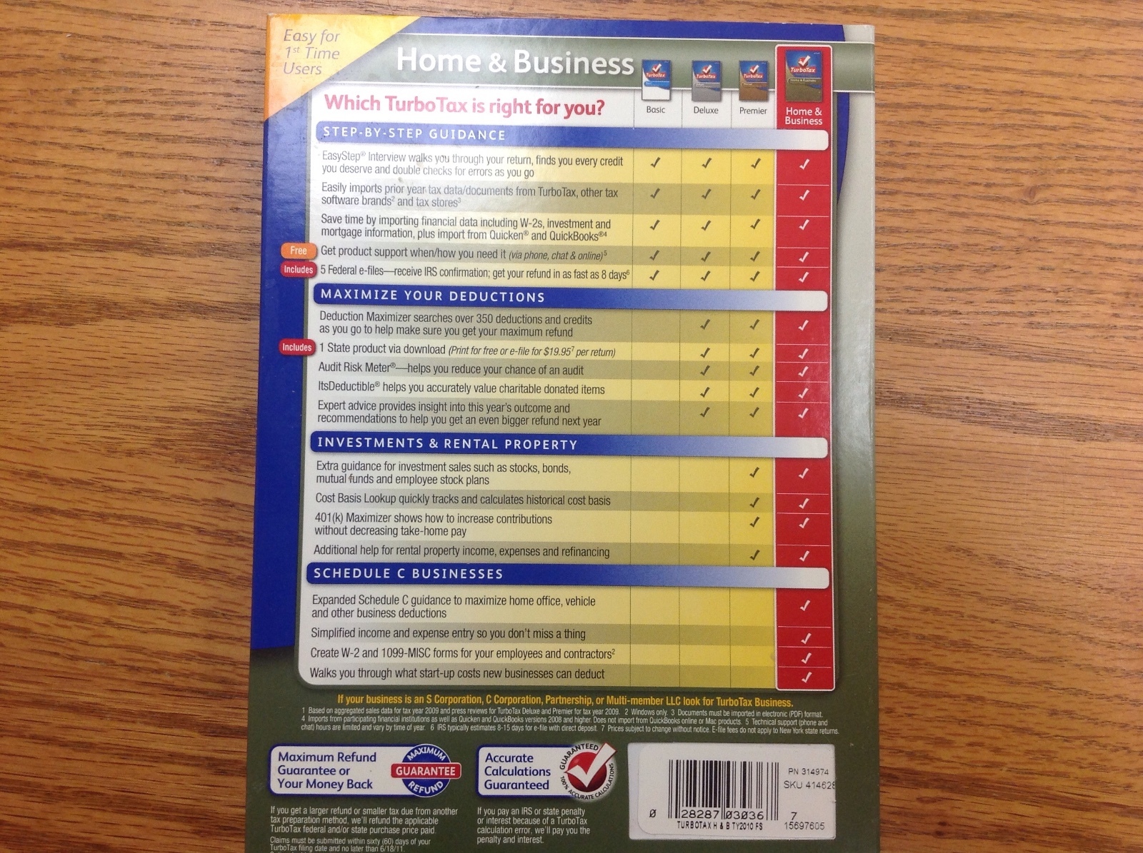 2010 TurboTax Home & Business Federal + State Turbo Tax New CD in sealed Box!