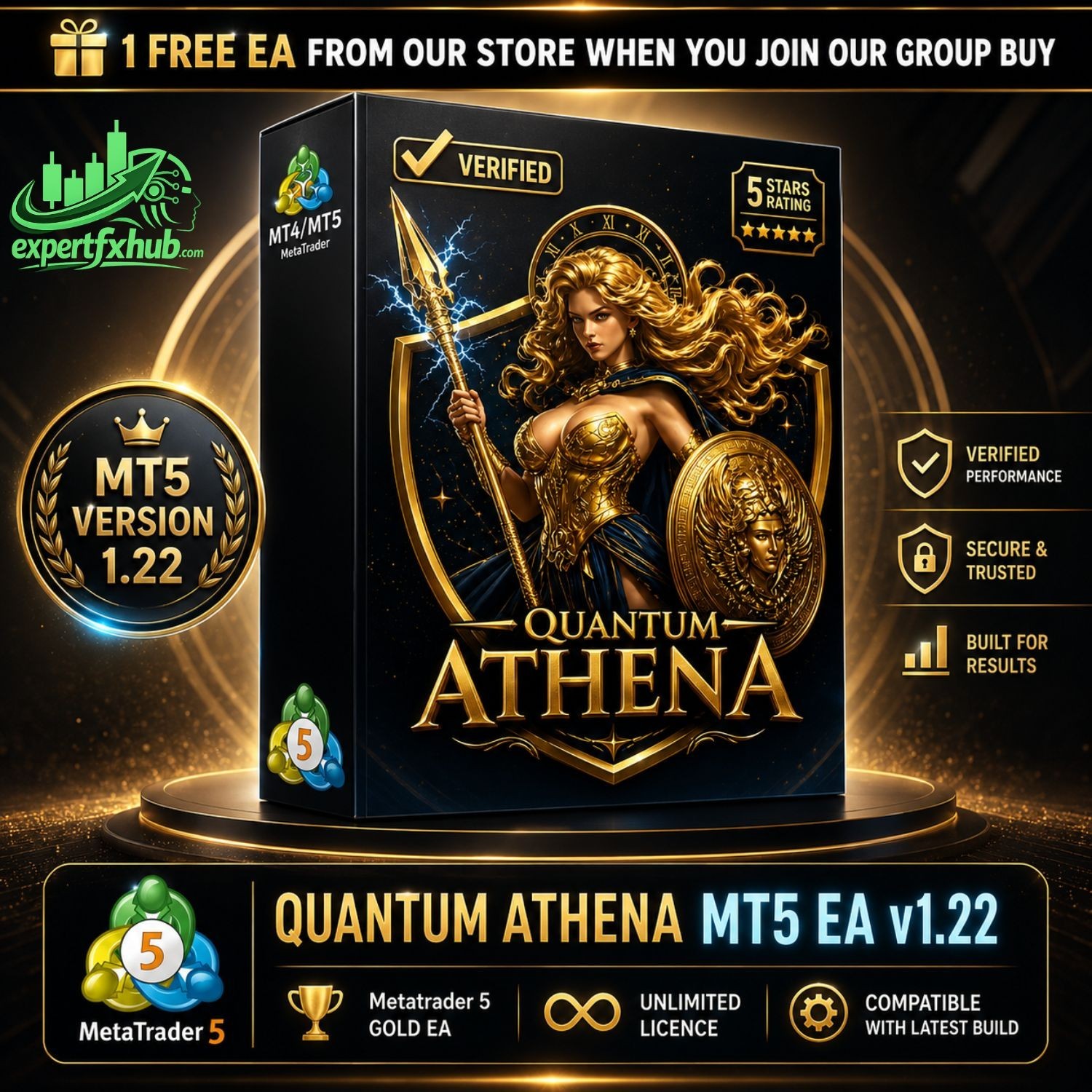 v1.22 Quantum Athena EA Metatrader MT5 Gold Bot Trading Robot MQL5 Expert