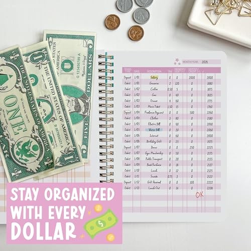 Accounting Ledger Book for Small Business and Personal Use – Chalk Floral