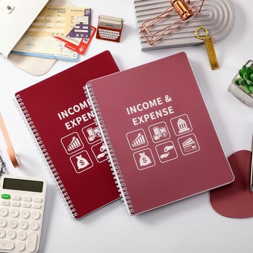 Income and Expense Log Book – Bookkeeping Record Book/Tracker/Small Red
