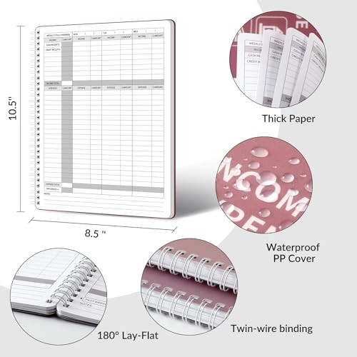 Income and Expense Log Book – Bookkeeping Record Book/Tracker/Small Red