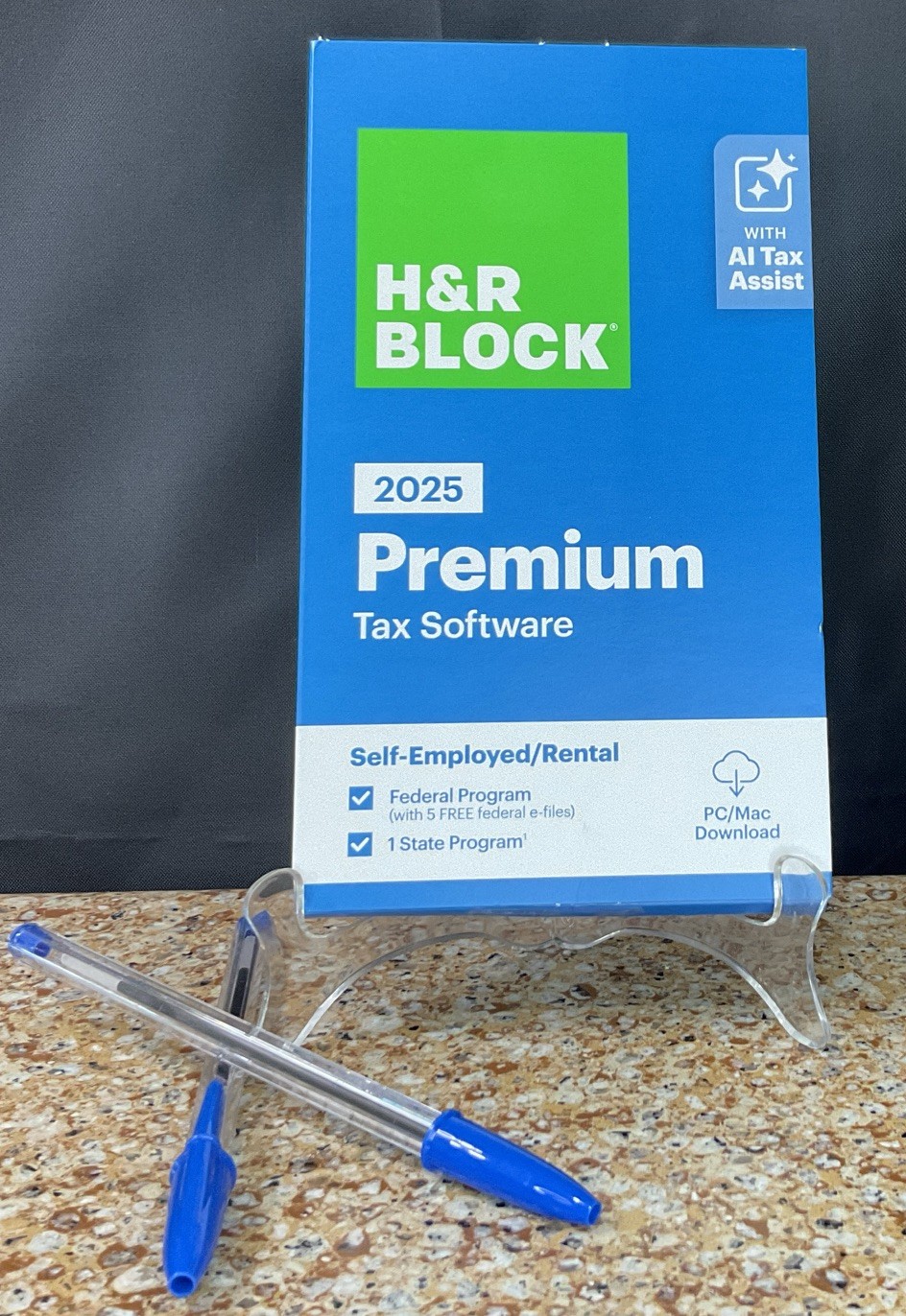 H&R Block 2025 Premium Fed & State Tax Software For PC/Mac (Key Card)