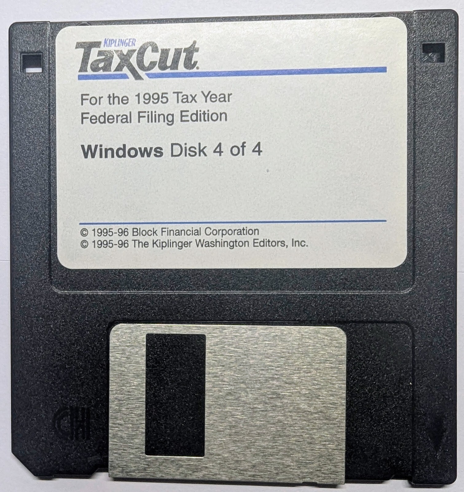 Kiplinger TaxCut 1995 Federal Tax Filing Edition 4-3.5″ Floppy Disks for Windows