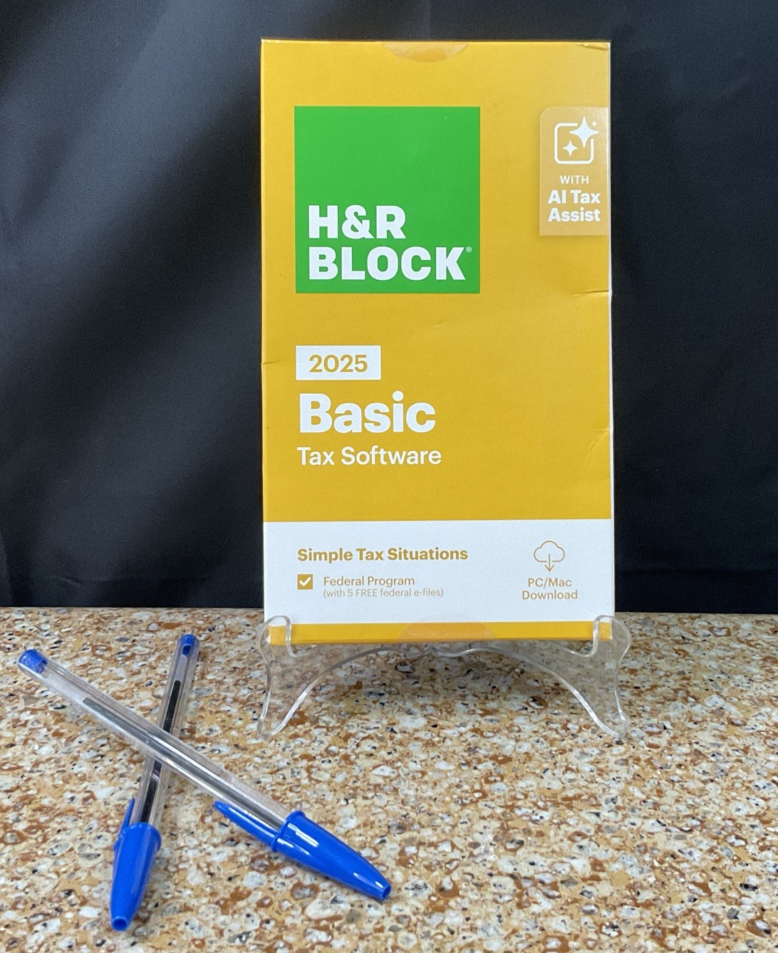 H&R Block 2025 Basic Tax Software PC/Mac – Key Card