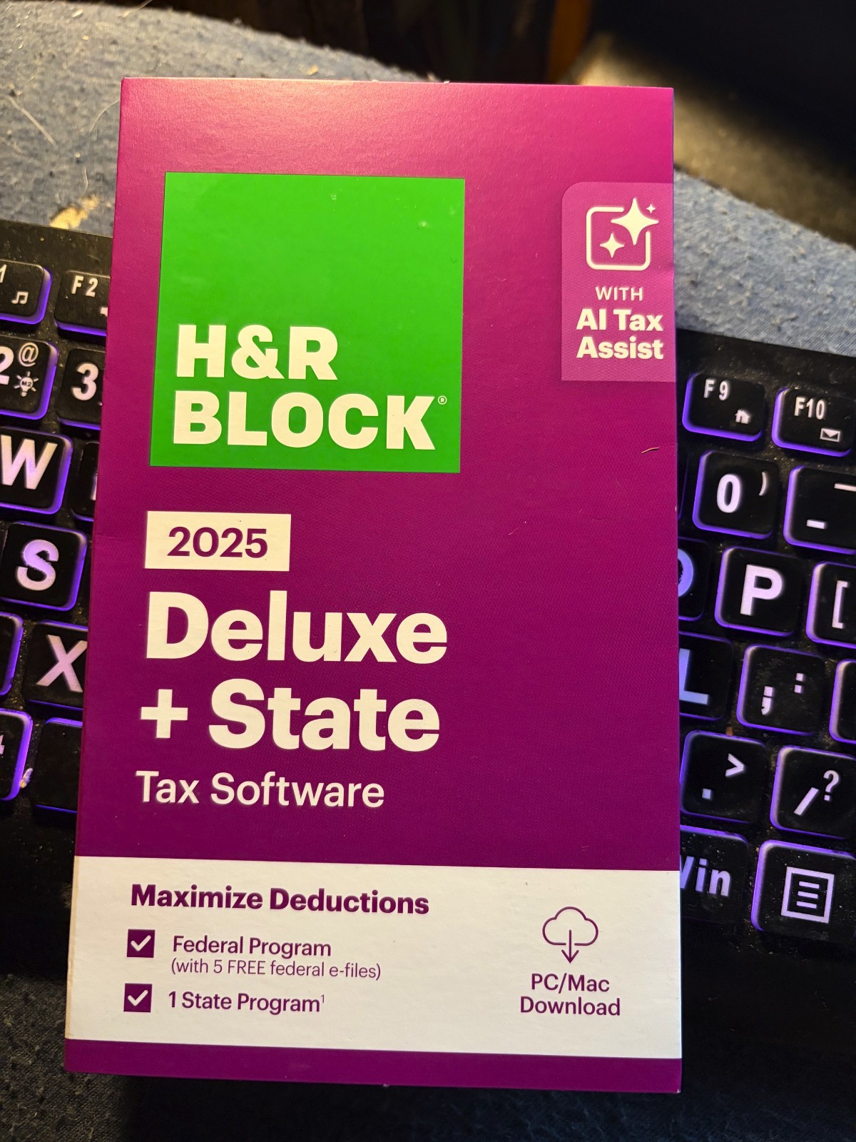 H&R Block Tax Software Deluxe +State 2025 Key Card SEALED