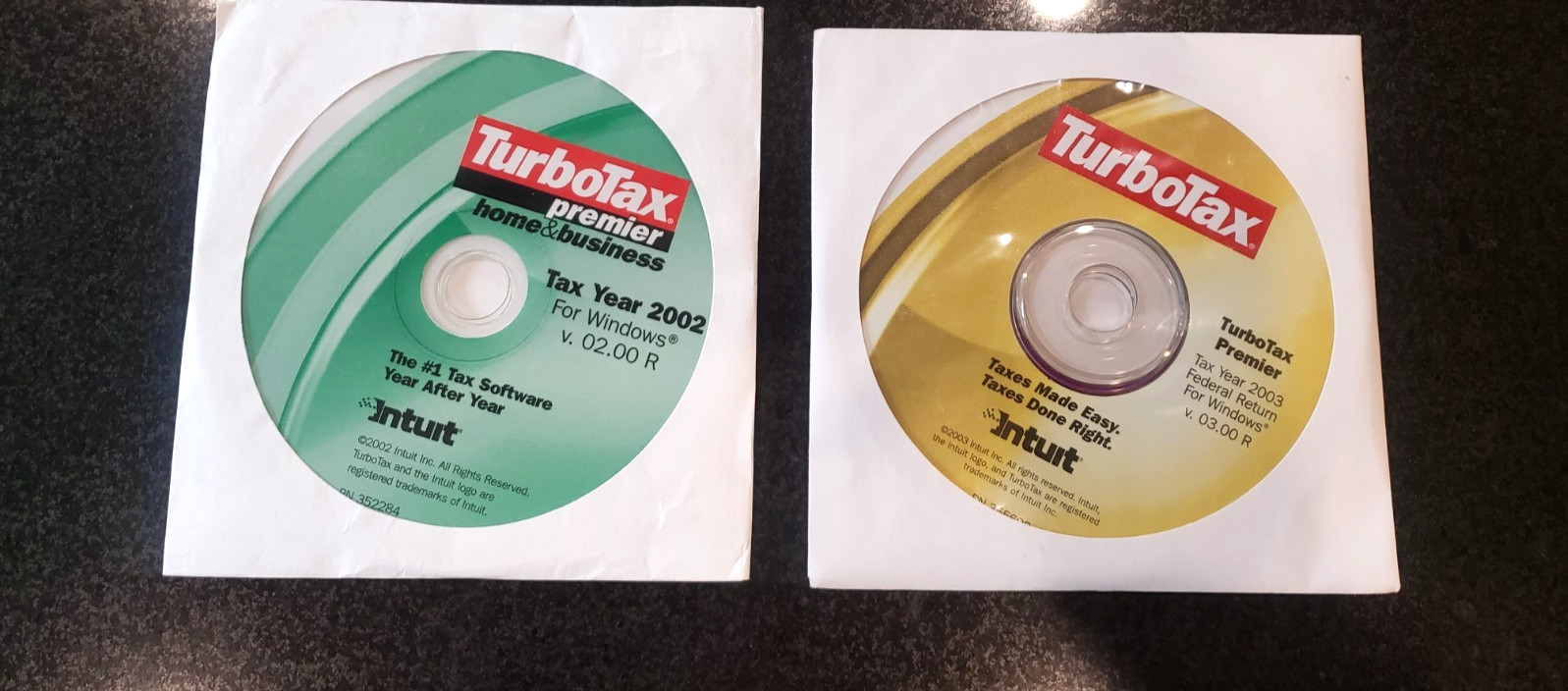 Intuit TurboTax Software CD’s – 2002 Home & Business & 2003 Premier for Windows