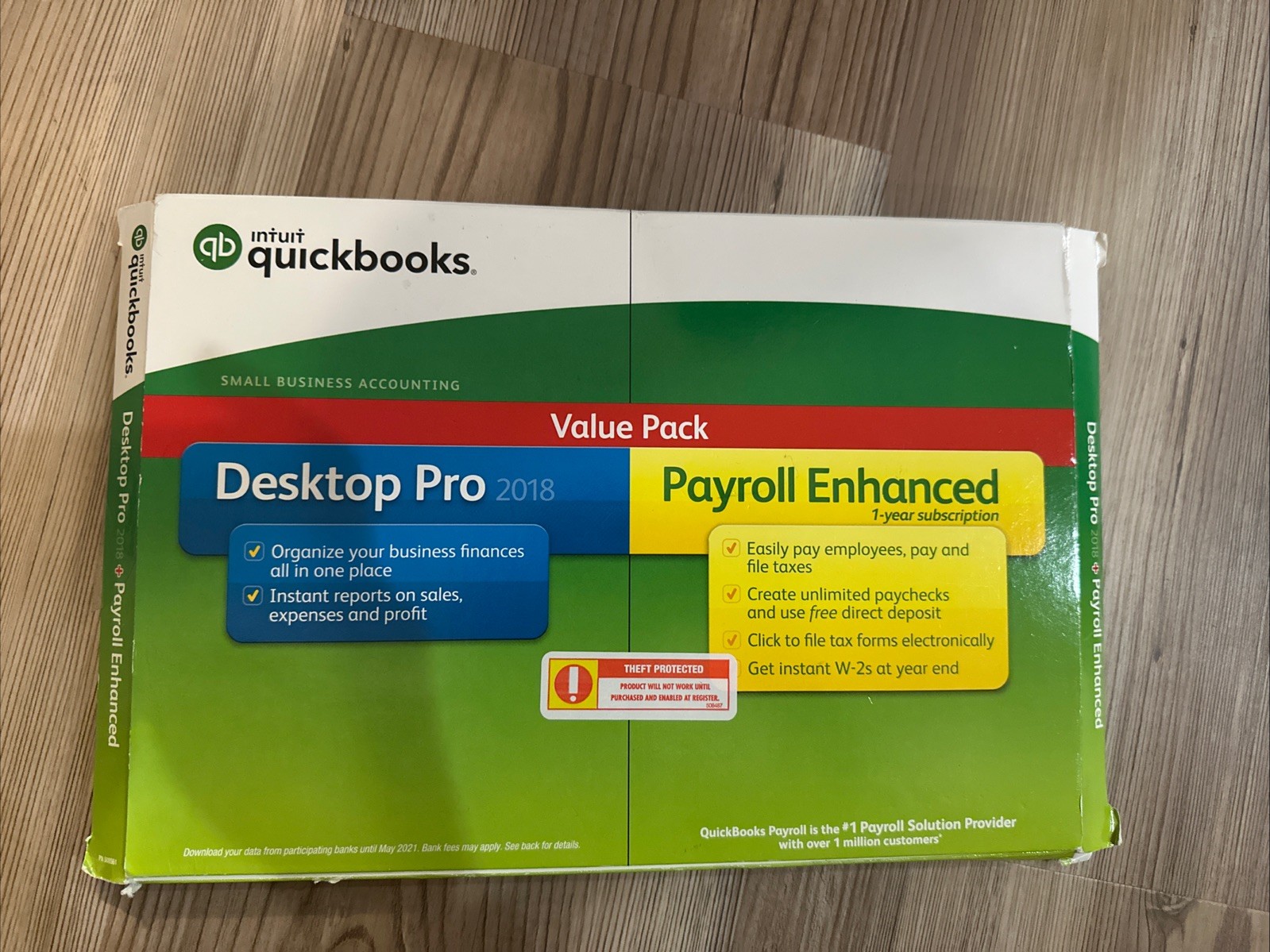 Intuit QuickBooks Desktop Pro 2018 with Payroll Enhanced-Used