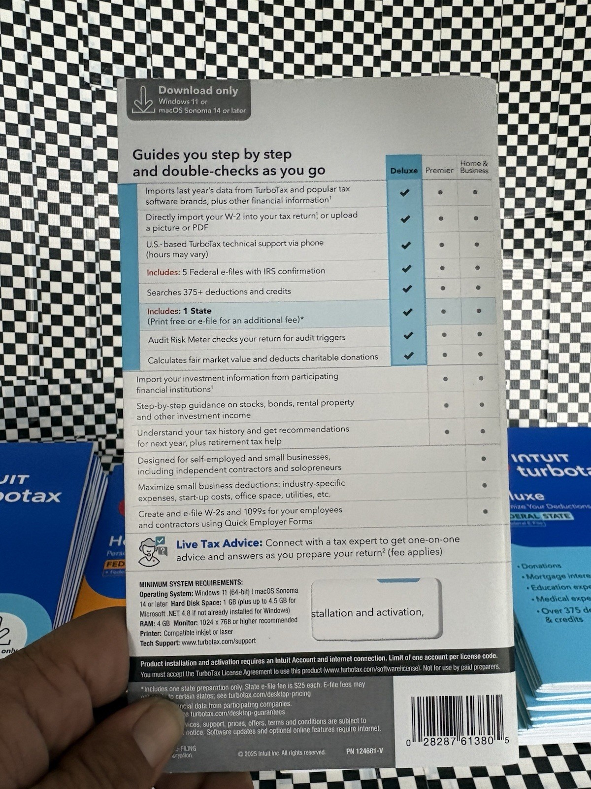 TurboTax Deluxe Desktop 2025 Federal & State Tax Return Product Key Card Desktop