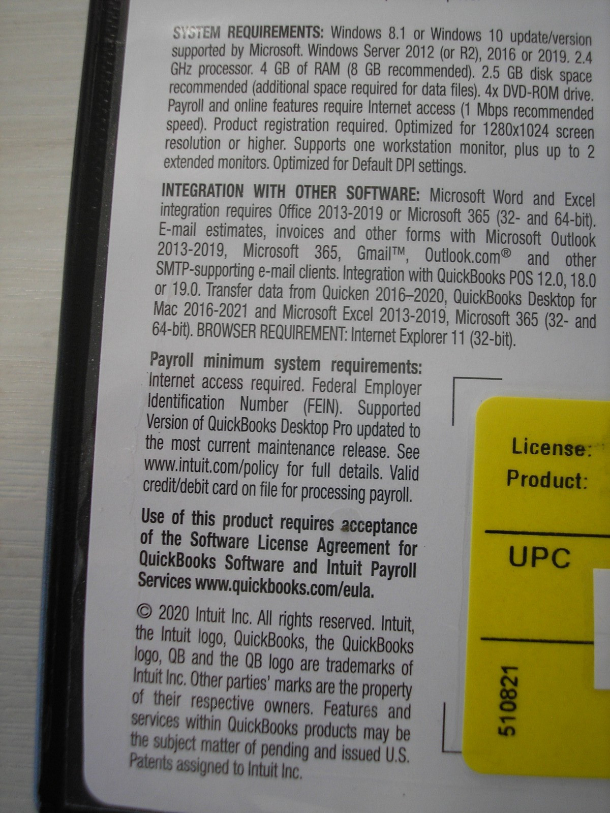 =3 USER VERSION=INTUIT QUICKBOOKS DESKTOP PRO 2021 FOR WINDOWS=PERMANENT LICENSE