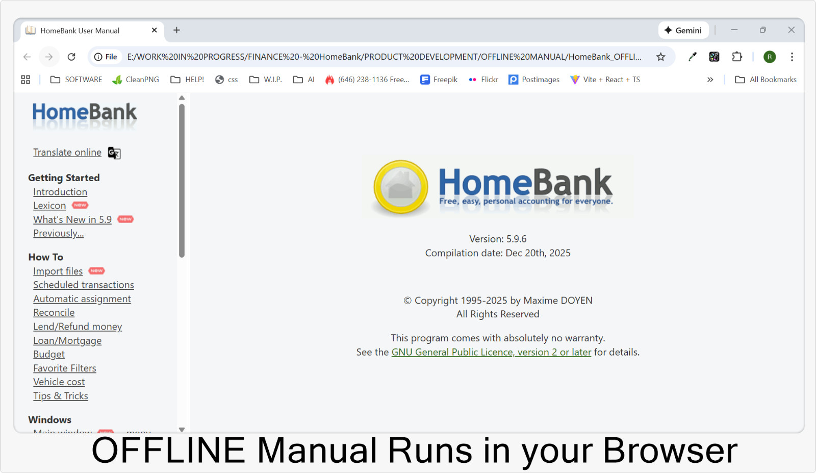 HomeBank Personal Finance Software | OFFLINE Manual | Windows | DVD
