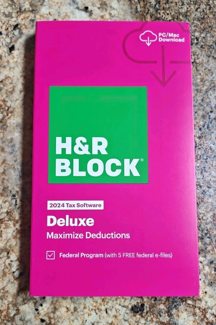 H&R Block 2024 Deluxe Federal Only Key Card Brand New 1433606-24