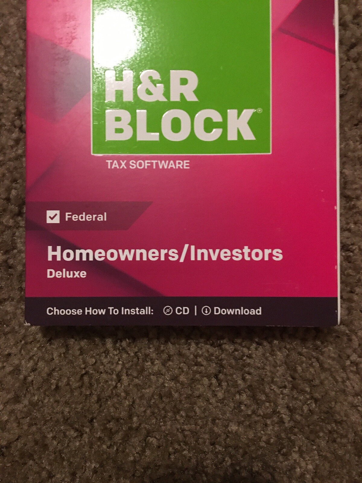 H&R BLOCK 2018 FEDERAL HOMEOWNERS/INVESTORS DELUXE TAX SOFTWARE NEW— 361