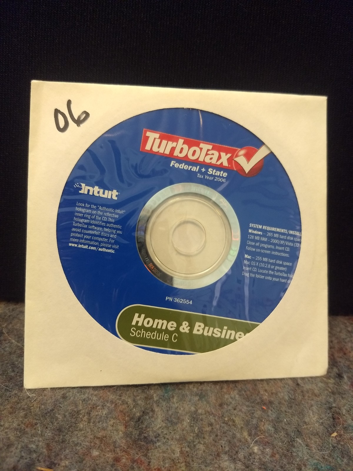 2006 Turbotax Home & Business Schedule C Federal + State for Windows & Mac