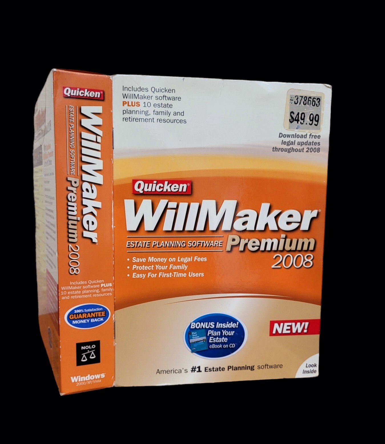 Quicken Willmaker Premium 2008 Estate Planning Software Windows 2000/XP/Vista