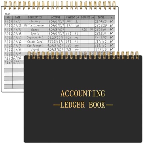 Accounting Ledger Book A5 Horizontal Ledger Books for Small Business Black