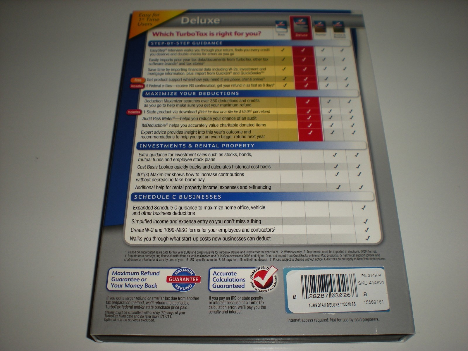 Turbotax 2010 Deluxe with state. Turbo tax. New.