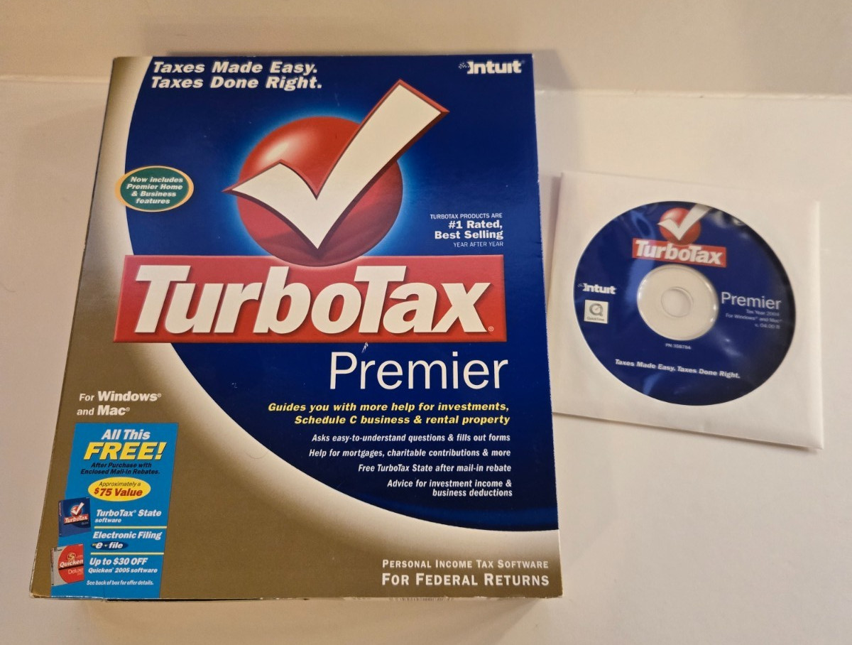TurboTax Premier 2004 Federal Windows and MAC