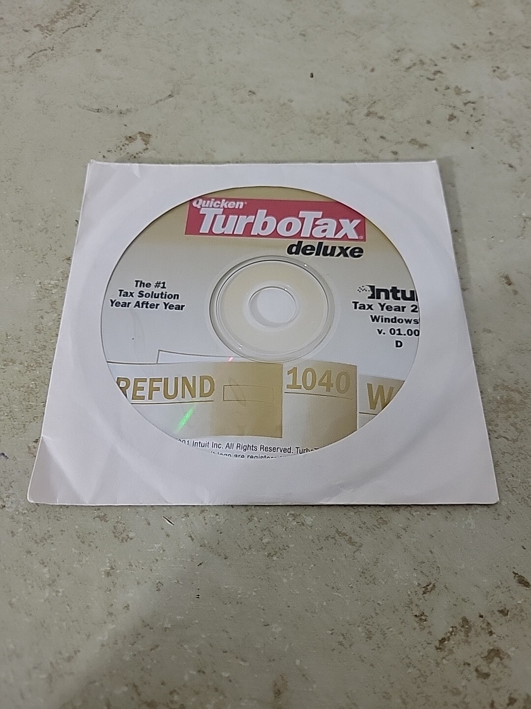 Intuit Quicken TurboTax State Tax Year 2001 Refund State Return W-2